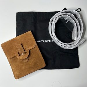 Saint Laurent ysl suede calfskin marsupio belt bag